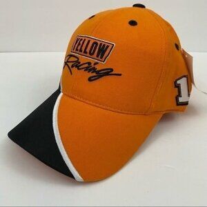 Yellow Racing Orange and Black Hat Embroidered Strapback Cap Adult Bulldawg